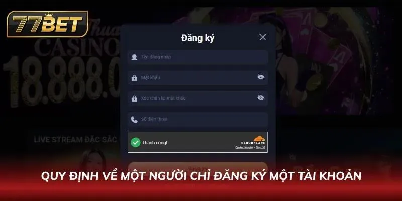Màn hình cảnh báo phát hiện một người dùng đăng ký hai tài khoản