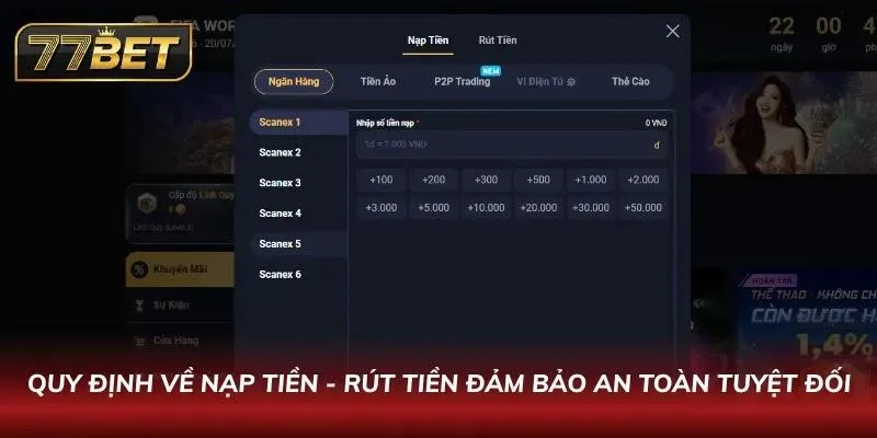 Người dùng đang thực hiện giao dịch rút tiền trên trang web