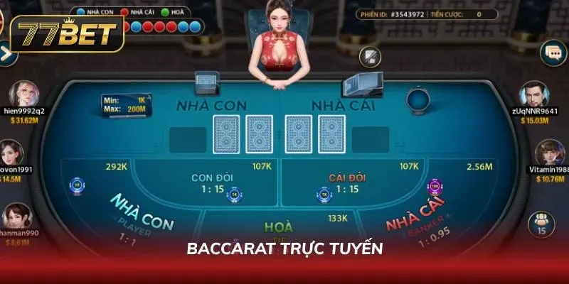 Baccarat 77BET nổi trội với tỷ lệ trả thưởng hấp dẫn