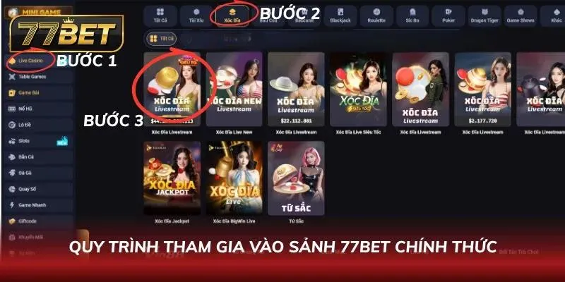 Cách Chơi Xóc Đĩa 77BET: Hướng Dẫn Chi Tiết Và Mẹo Thắng Quy trình tham gia xuống tiền tại nhà cái